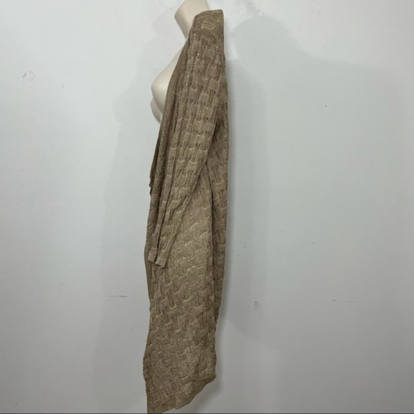 Muche et muchette open front tan gold lightweight cardigan sweater s/m - Picture 5 of 9